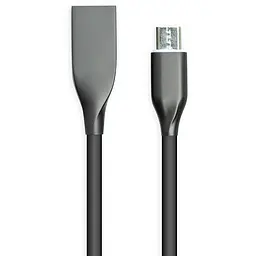 Кабель PowerPlant USB - XiaomicroUSB, 2м, силікон, чорний