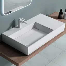 Умивальник Rea Archi 75 white накладний підвісний REA-U4300, Білий - мініатюра 3