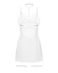 Бебі-дол Obsessive Arrowel White chemise L/XL, з декоративним чокером та гартерами - мініатюра 2