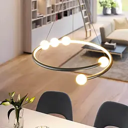 Чорна LED люстра з акриловими кульками у 2-х розмірах | Line F | Арт. 901BK LED - мініатюра 5