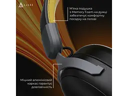 Навушники з мікрофоном Ajazz AHM08 MAX Black/Gray/Yellow (AHM08-MAX-BGY) - мініатюра 6
