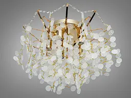 Стельова хрустка люстра Diasha 9334/6G золото 6xE14 16 м2 - мініатюра 2