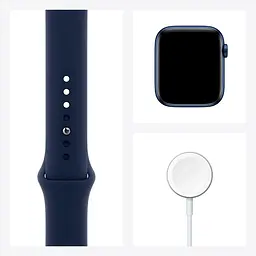 Смарт-годинник Apple Watch Series 6 GPS 44 mm Blue Aluminium Case with Deep Navy Sport Band - Regular Model A2292 (Grade C) Seller Refurbished - мініатюра 7