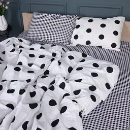 Простирадло MirSon Бязь 17-0664 Cell Circles 200x220 см чорно-біле (2200010037760) - мініатюра 2
