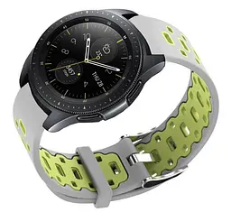 Спортивний ремінець Primo Perfor Classic для годинника Samsung Galaxy Watch 42 мм (SM-R810) Grey Green - мініатюра 2