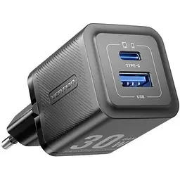 Зарядний пристрій 2xUSB 30W (USB-A/USB-C) + USB-C cable М-М Black Vention (TZ-FEQB0-EU-01) - мініатюра 4