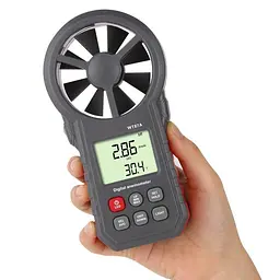 Анемометр крильчастий 0,3-30м/с -10-45°C wintact 16,5х8,5х3,9 см hoz0010074 - мініатюра 2