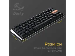 Клавіатура Ducky One 3 Mini Cherry MX Brown RGB UA USB Black (DKON2161ST-BUAPXCLAWSC1) - мініатюра 2