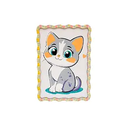 Картина по номерах "Котик" PuzzleOK Puz-22945 формат А4 пензлик, фарби, кріплення для стіни - мініатюра 2