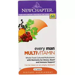 Мультивітаміни для чоловіків New Chapter Every Man 72 таблетки