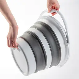 Відро складане MBM My Home Bin-17 біло-сіре 10 л (BIN-17 10L WHITE/GRAY) - мініатюра 4