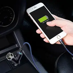 Автомобільний зарядний пристрій Baseus Y type dual USB+cigarette lighter extended carcharger CCALL-YX01 - мініатюра 7