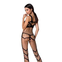 Бодістокінг Passion BS058 комбінезон дуже повітряний S/M/L black - мініатюра 2