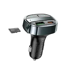Адаптер автомобільний HOCO car BT FM transmitter E70 3 порти - 2 USB + 1Type-C 30 W - мініатюра 5