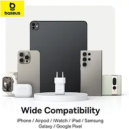 Мережевий зарядний пристрій Baseus Palm Fast Charger USB-C 30W + Cable USB-C to USB-C 60W 1m Moon White (P10111605213-01) [172514] - мініатюра 11