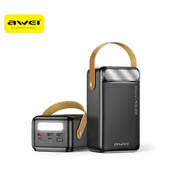 Зовнішній акумулятор Awei P101K 60000 mAh, Power Bank з швидкою зарядкою PD 22,5W, чорний - мініатюра 3