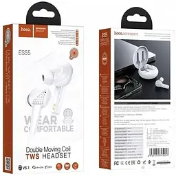 Навушники бездротові Hoco ES55 Songful TWS Dual Moving Coil білі 6931474745057 - мініатюра 2