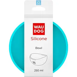 Миска для котів та малих порід собак Waudog Silicone, 250 мл, блакитна - мініатюра 4