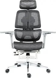 Офісне ергономічне крісло GT Racer B-2450 White/Gray - мініатюра 4