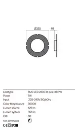 Бра Redo TATOO PL LED 7W 3000K BK (5.1.2) 01-2687 - мініатюра 3