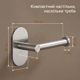Тримач для туалетного паперу, нержавіюча сталь, сріблястий - мініатюра 7