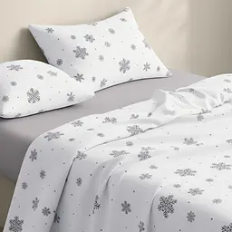 Дитяча постільна білизна фланель Cosas SNOWFLAKES SILVER CS6 110х140см (Flannel_SnowflakesSilver_El80-38Shadow_140) - мініатюра 2