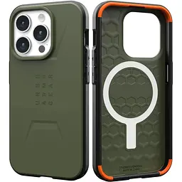 Оригінальний протиударний чохол UAG Civilian MagSafe для iPhone 15 Pro (6.1") Olive (114275117272) - мініатюра 10