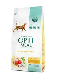 Сухий корм для котів OptiMeal Adult із куркою 10 кг B1831201