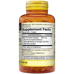 Со Пальметто екстракт Mason Natural Saw Palmetto Здоров'я Простати 60 гелевих капсул - мініатюра 2