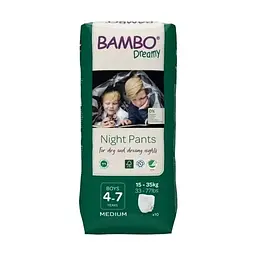 Нічні ЕКО підгузки-трусики для хлопчиків Bambo Dreamy Night Pants (15-35 кг), 4-7 років. Bambo Nature (18875)