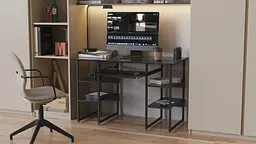 Комп'ютерний стіл Тім 75x140x70 чорний ДСП Сосна Кембра 16мм FRD-103984