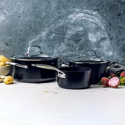 Набір посуду GreenPan Copenhagen 5 предметів 16/20/24 см 1,59/3,1/4,95 л з керамічним покриттям (CC005215-001) - мініатюра 2