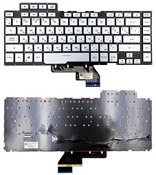 Клавіатура Asus ROG Zephyrus M GU502GV, S GX502GV GX502GW срібляста без рамки Прямий Enter підсвітка RGB Original PRC (V184662FS1 RU)