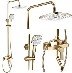 Душова система Rea Argus brushed gold з виливом REA-P7841, Золотий - мініатюра 2