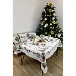 Скатертина Прованс гобеленова з велюром Святковий дім 135х260 см (4823093450370) - мініатюра 6