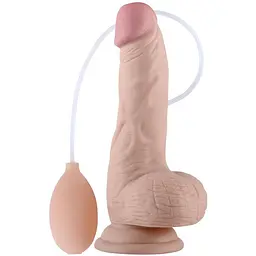 Фалоімітатор Cumming Softee Soft Ejaculation Cock With Ball 8" 20.3 см тілесний