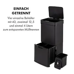 Бак для сміття Klarstein Royal Trash Matte Black (10035365) - мініатюра 2