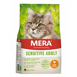 Беззерновий сухий корм для чутливих кішок з куркою MERA Cats Sensive Adult Chicken 400 г
