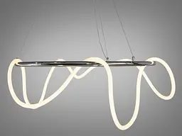 Люстра стельова LED Diasha 9752-D800CH Шланг, 48W, 2640 лм, хром, для ресторану, коридору, вітальні - мініатюра 2