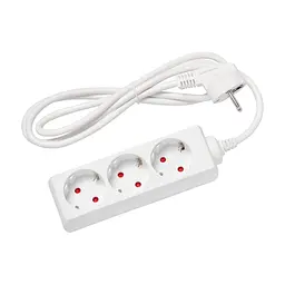 Мережевий подовжувач Delux G3J 1.5м, 3 роз. з заземленням white (90021621)
