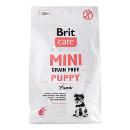 Сухий корм для цуценят і лактуючих собак дрібних порід Brit Care GF Mini Puppy, з ягням, 2 кг - мініатюра 2