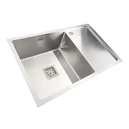 Кухонна мийка Platinum Handmade нержавійка 78х50 L (один отвір, квадратний сифон 3.0/1.0 мм) - мініатюра 3