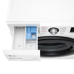 Пральна машина LG з фронтальним завантаженням F4V3VS6W, 9кг, 1400, A+++-40%, Пар, глибина 56см, Дисплей, Інвертор, Білий (F4V3VS6W) - мініатюра 9