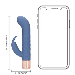 Вібратор-кролик Loveline Mini Rabbit 14.3 см синій - мініатюра 7