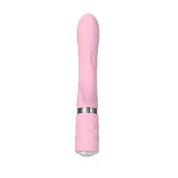 Розкішний кролик з ротацією та вібрацією Pillow Talk Lively Pink, кристал Сваровскі - мініатюра 3