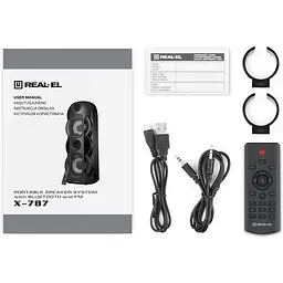 Портативний музичний центр бумбокс Real-El X-787 Party Box - мініатюра 11