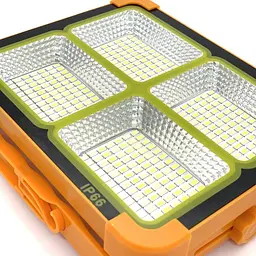 Акумуляторний прожектор із сонячною панеллю 100W / Світлодіодний Solar LED ліхтар 2400mAh - мініатюра 8