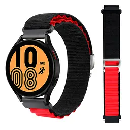 Ремінець для Xiaomi Amazfit Bip Bip Lite Bip U Bip 1S Bip 3 - чорно-червоний Watchbands NormalCloth Wave ширина кріплення 20мм нейлоновий (W25-6WB20712975) - мініатюра 4