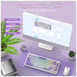 Клавіатура Attack Shark X85PRO RGB Wireless/Bluetooth/USB UA Lavender (X85PROL_AS) - мініатюра 8