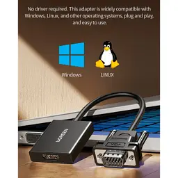 Перехідник VGA M to HDMI F CM513 black Ugreen (50945) - мініатюра 6